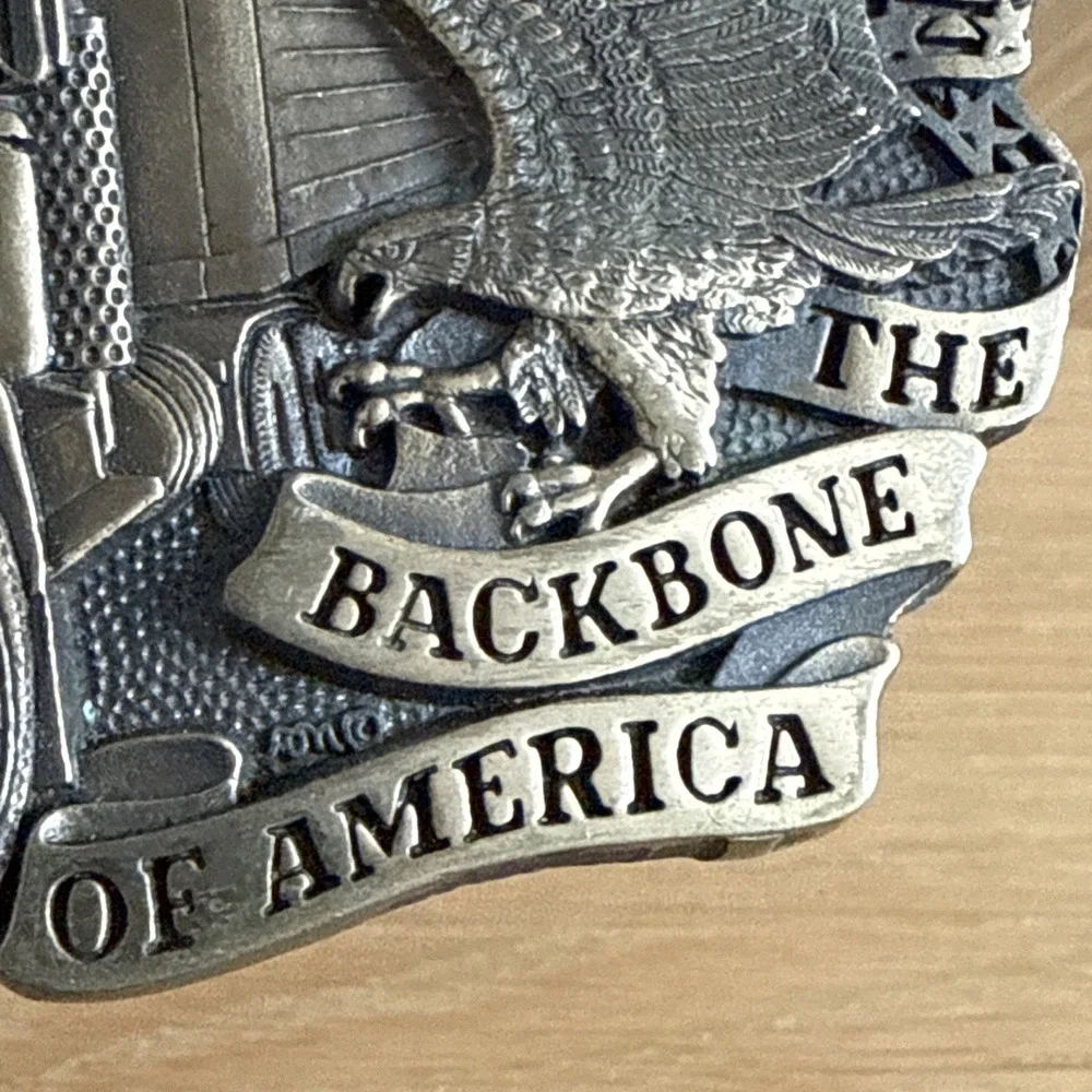 Award Design Medals Inc. The Backbone of America/Trucker Belt Buckle Solid Brass